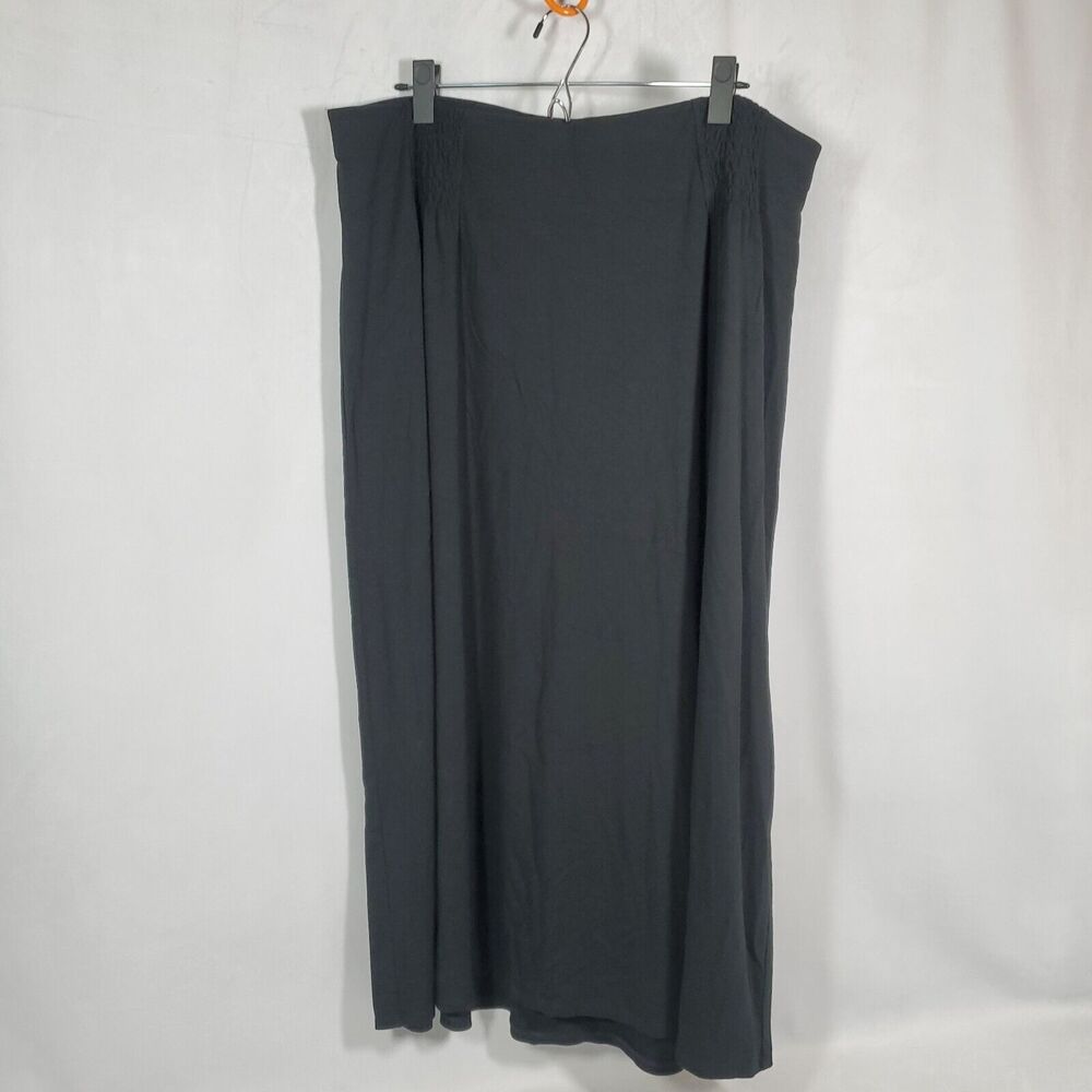J Jill Wearever Women's Sz 2X Black Pull On Skirt Modest Packable Long